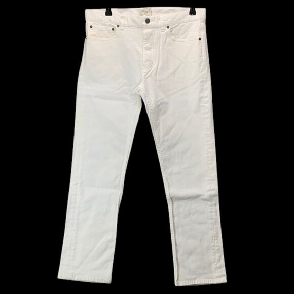 Club Monaco Men’s White Denim Jeans Pants 32x32 Slim Straight Leg Casual Style - Picture 1 of 12